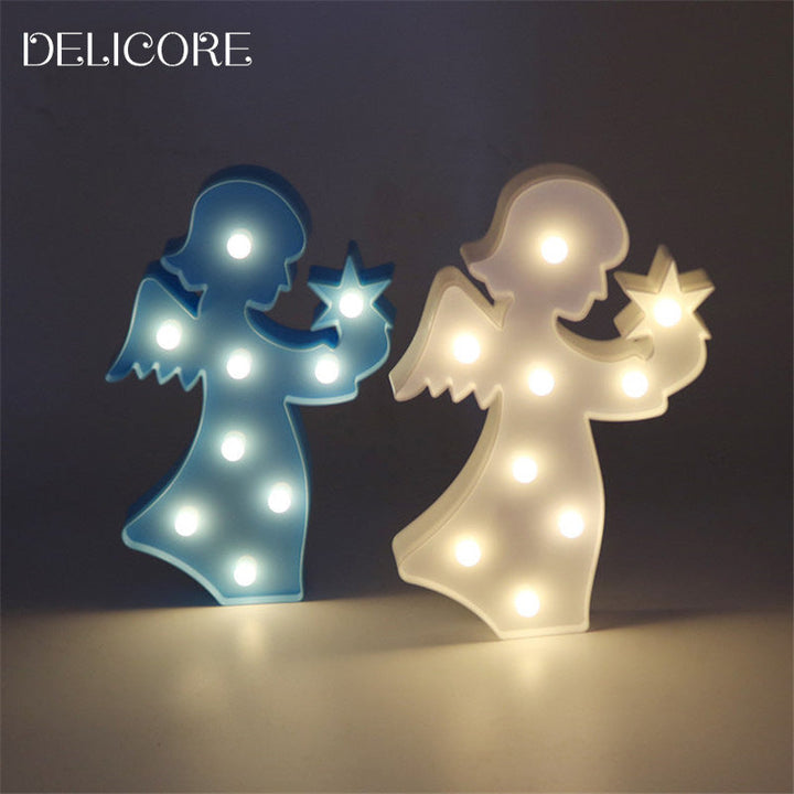 Nordic Angel Night Light for Girls' Bedroom Decor