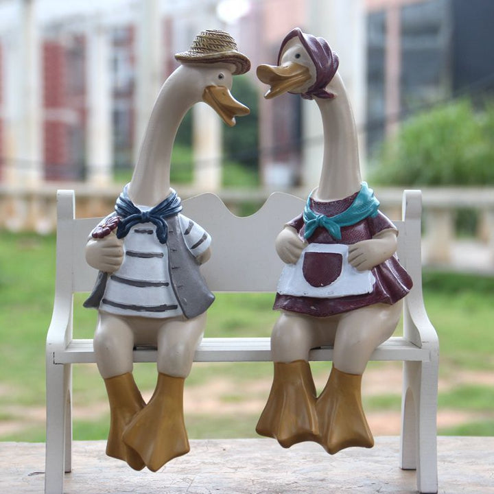 Nordic Duck Couple Decor for Whimsical Home Charm Accent