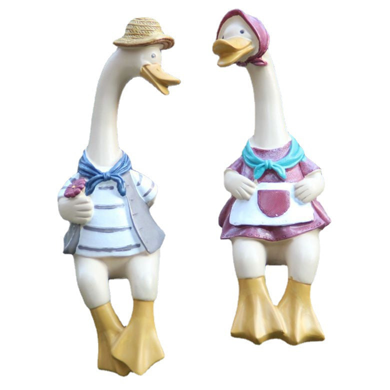 Nordic Duck Couple Decor for Whimsical Home Charm Accent