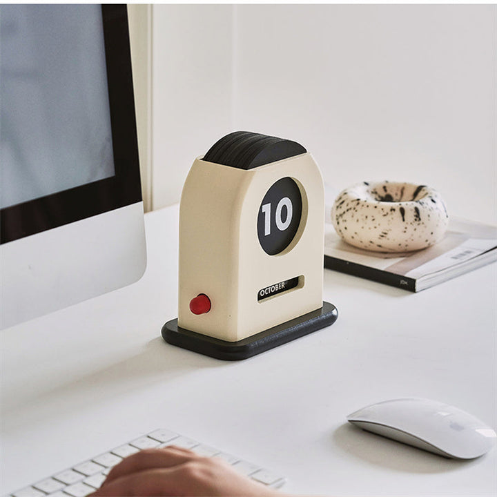 Nordic Wooden Perpetual Desk Calendar Retro Design