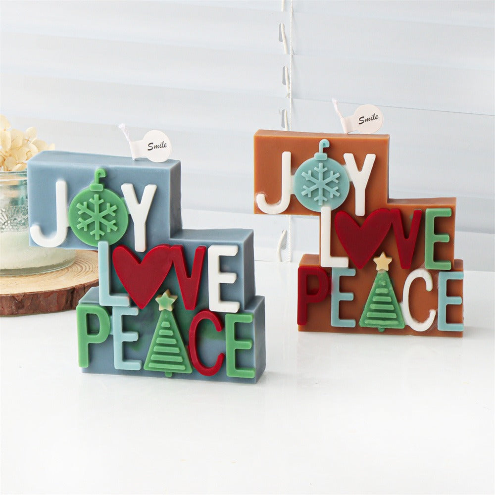 Nordic Christmas Candle Mold for Joy Love Peace Decor