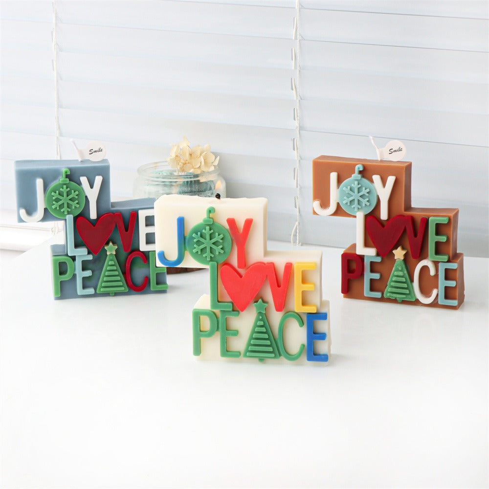 Nordic Christmas Candle Mold for Joy Love Peace Decor
