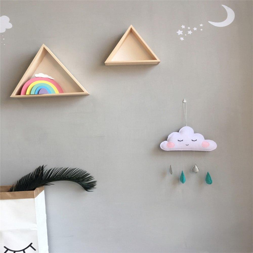 Felt Cloud Wall Hanging Nursery Decor With Raindrops