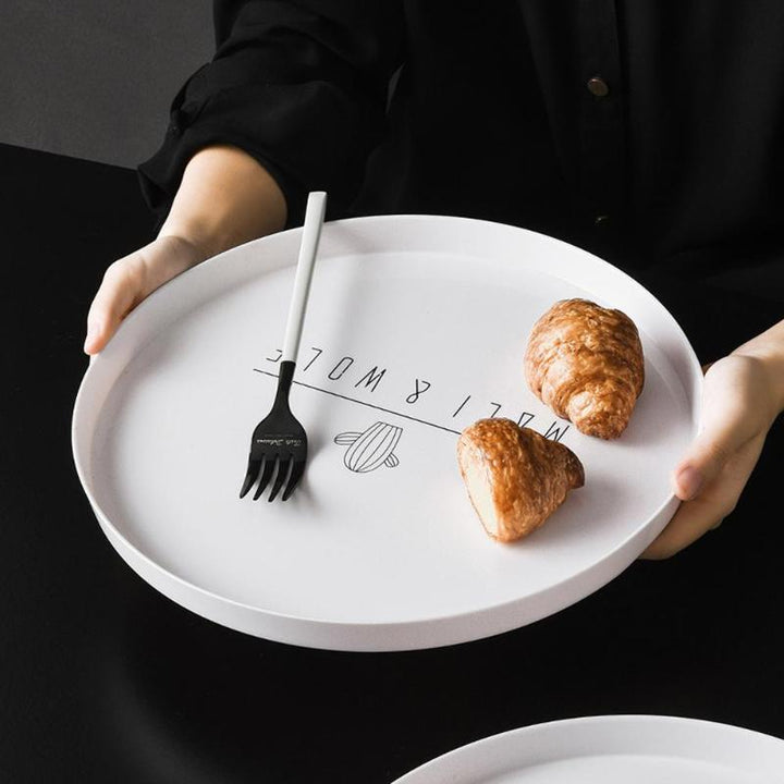 Nordic Round Serving Tray for Breakfast and Snacks