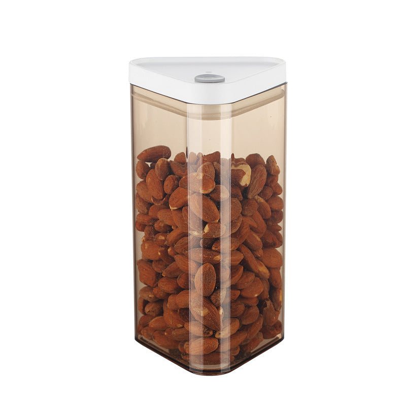 Sealed Triangular Plastic Storage Jars for Dry Food