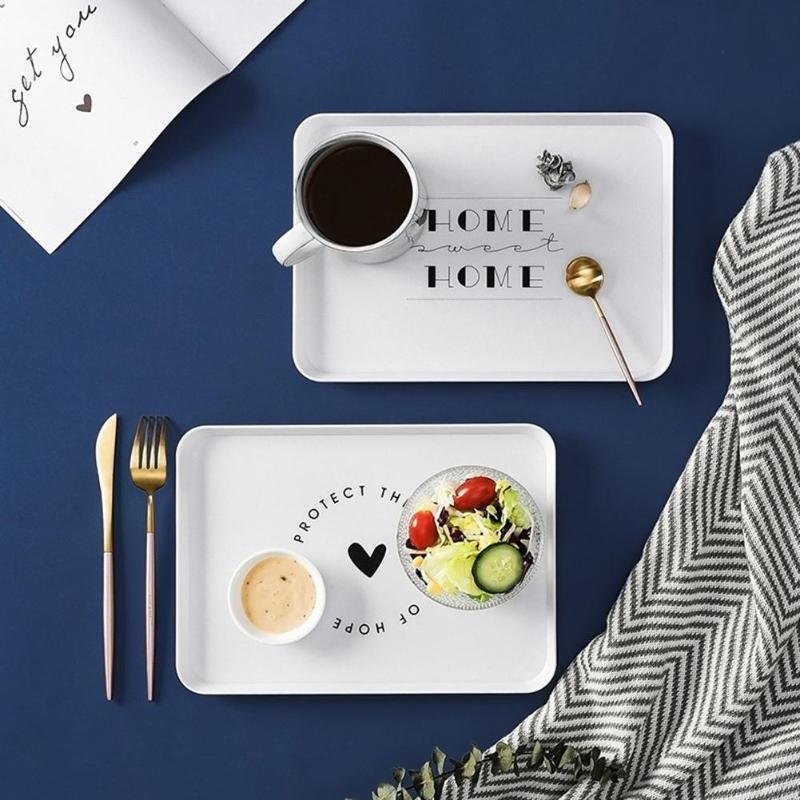 Nordic Monochrome Serving Tray for Breakfast & Tea