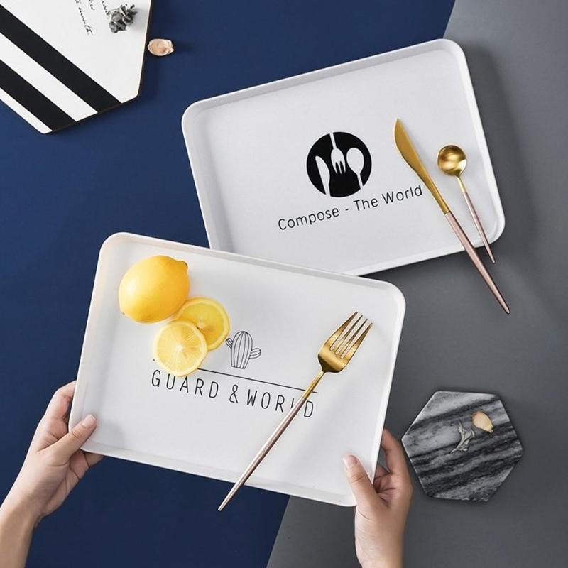 Nordic Monochrome Serving Tray for Breakfast & Tea