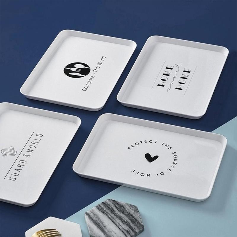 Nordic Monochrome Serving Tray for Breakfast & Tea