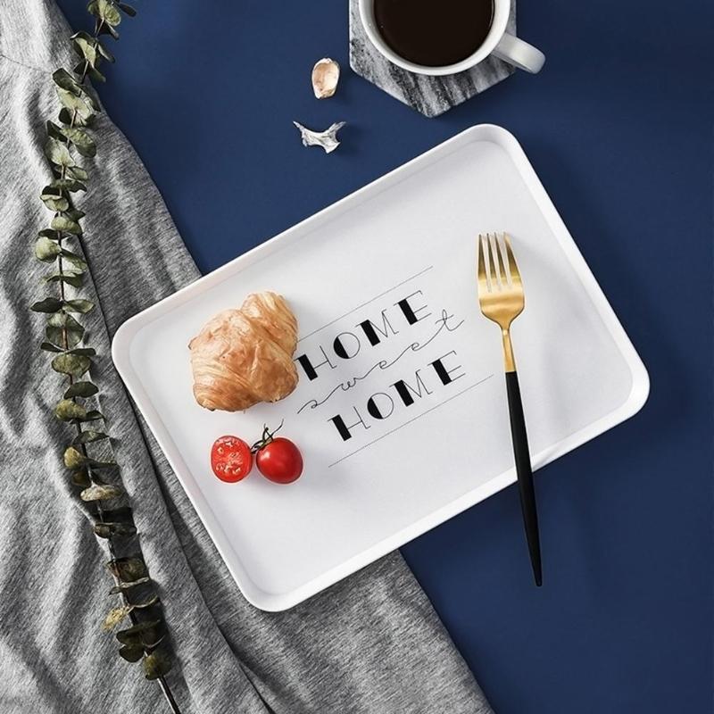 Nordic Monochrome Serving Tray for Breakfast & Tea