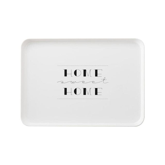 Nordic Monochrome Serving Tray for Breakfast & Tea