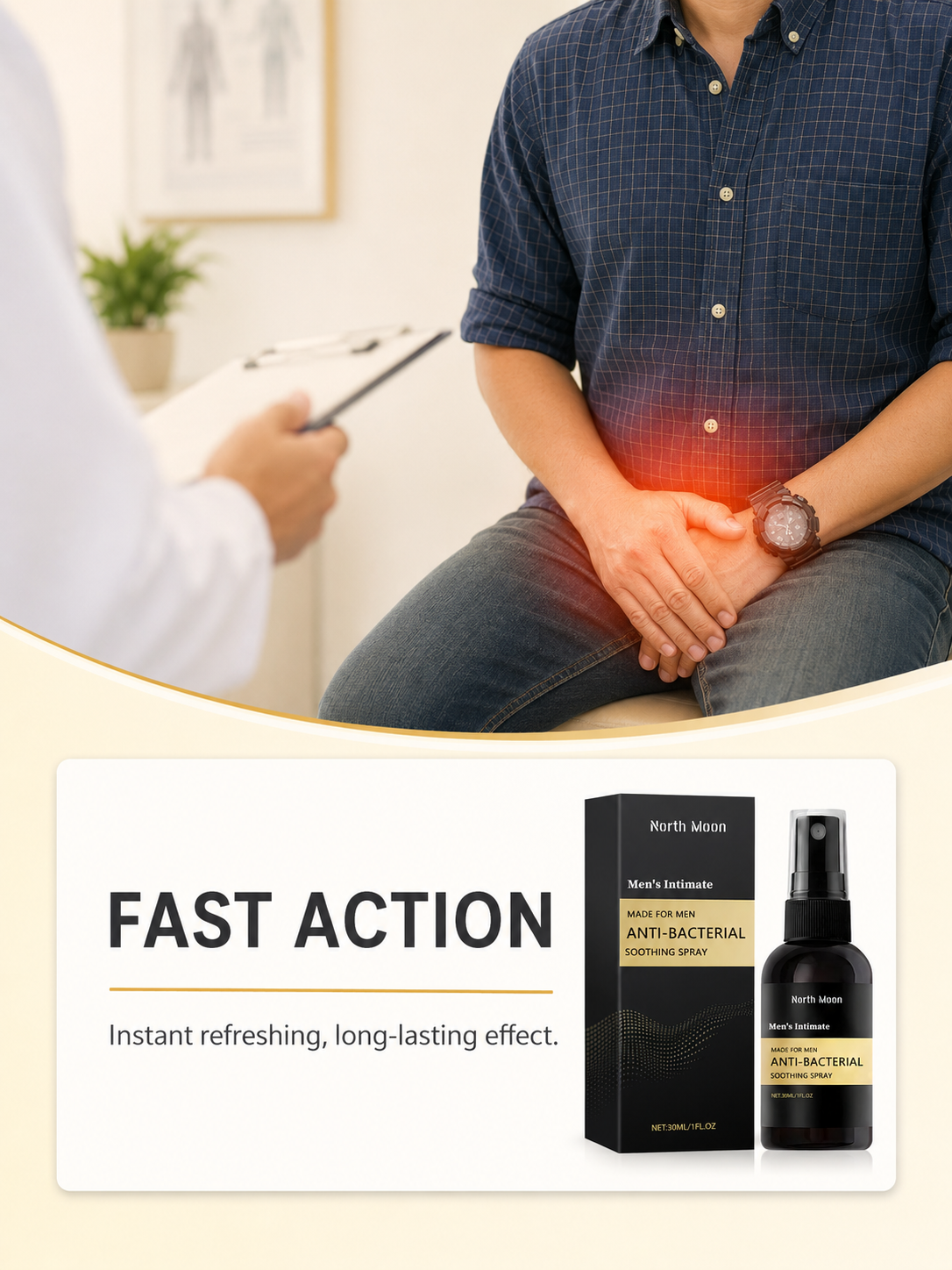 Men's Intimate Anti-Bacterial Soothing Spray | North Moon