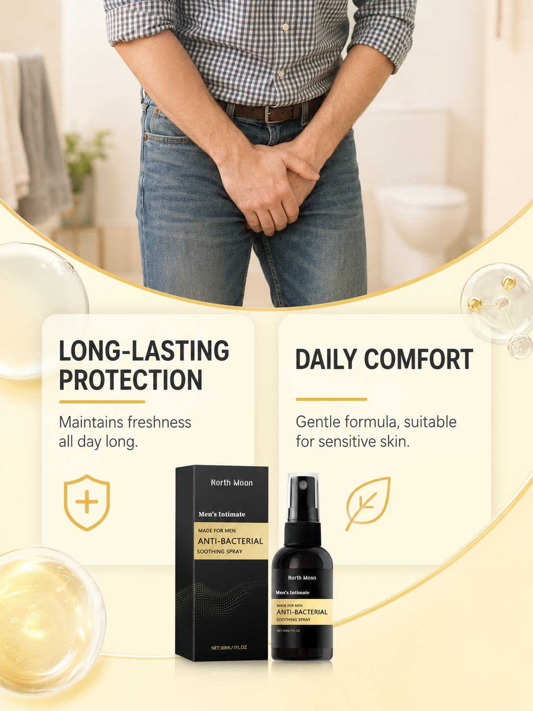 Men's Intimate Anti-Bacterial Soothing Spray | North Moon