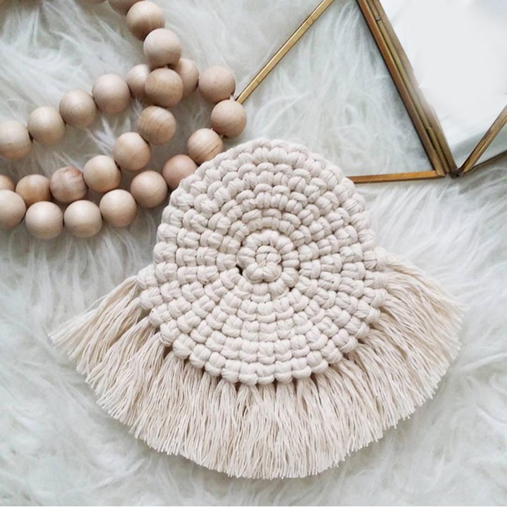 Handmade Macrame Cotton Coaster Mat for Boho Tables