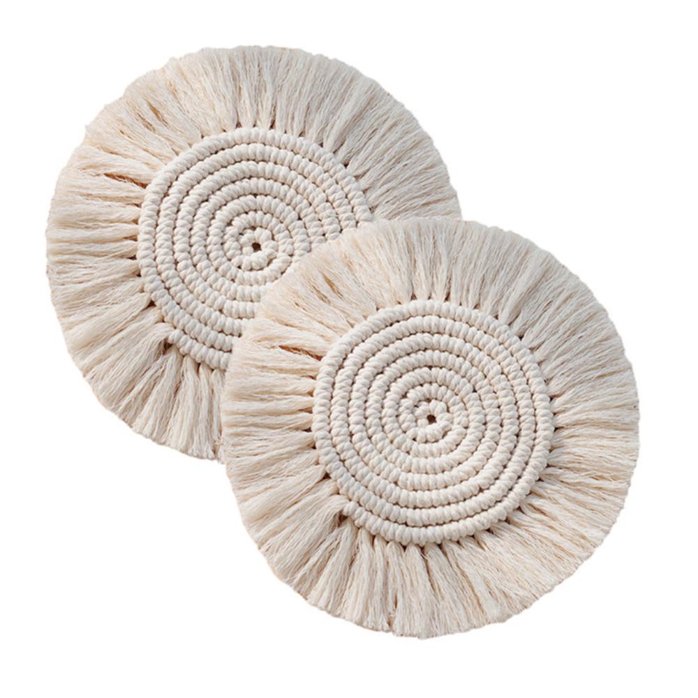 Handmade Macrame Cotton Coaster Mat for Boho Tables