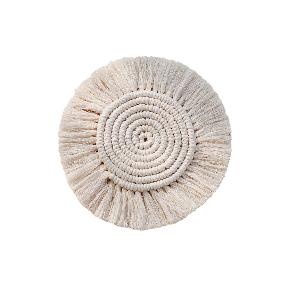 Handmade Macrame Cotton Coaster Mat for Boho Tables