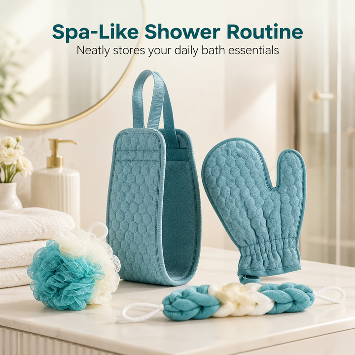 5-Piece Exfoliating Bath Set | Spa Shower Accessories
