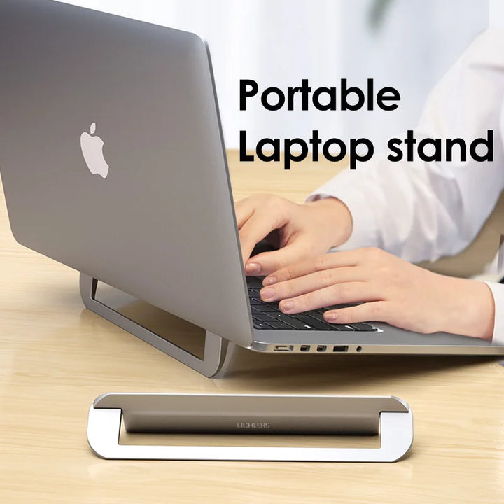 Foldable Aluminum Laptop Stand: 8° Tilt, Portable Design