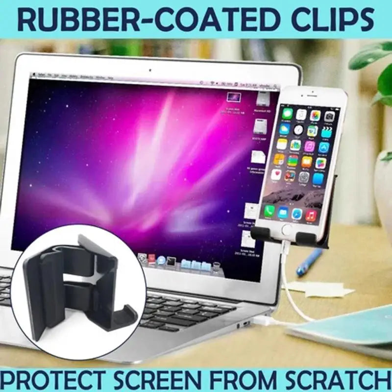 Laptop Screen Phone Holder Clip-On Phone Stand