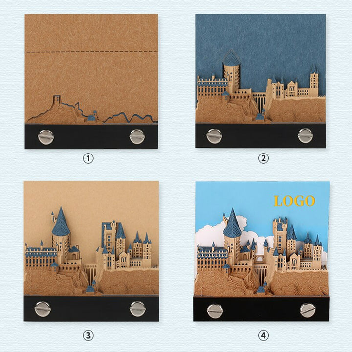 3D Castle Memo Pad, 160 Sheets for Magical Desk Notes