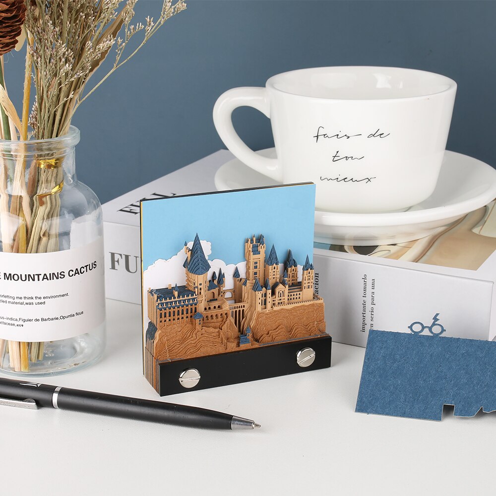 3D Castle Memo Pad, 160 Sheets for Magical Desk Notes