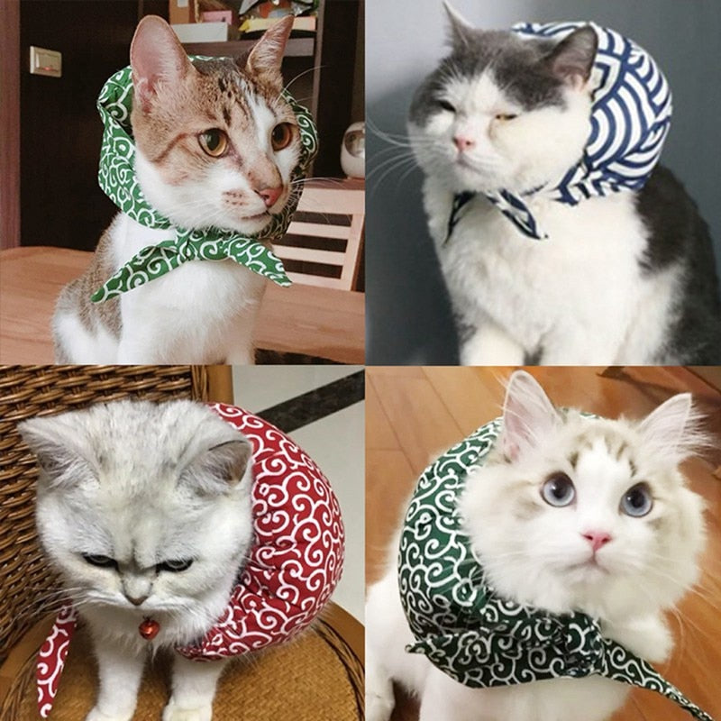 Japanese Print Pet Scarf Collar for Dogs & Cats