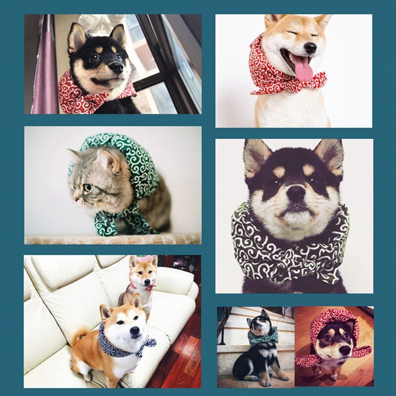 Japanese Print Pet Scarf Collar for Dogs & Cats
