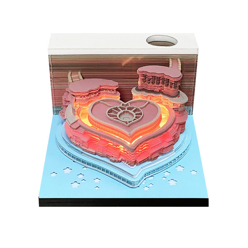 3D Paper Sculpture Sticky Note Desk Display Keepsake