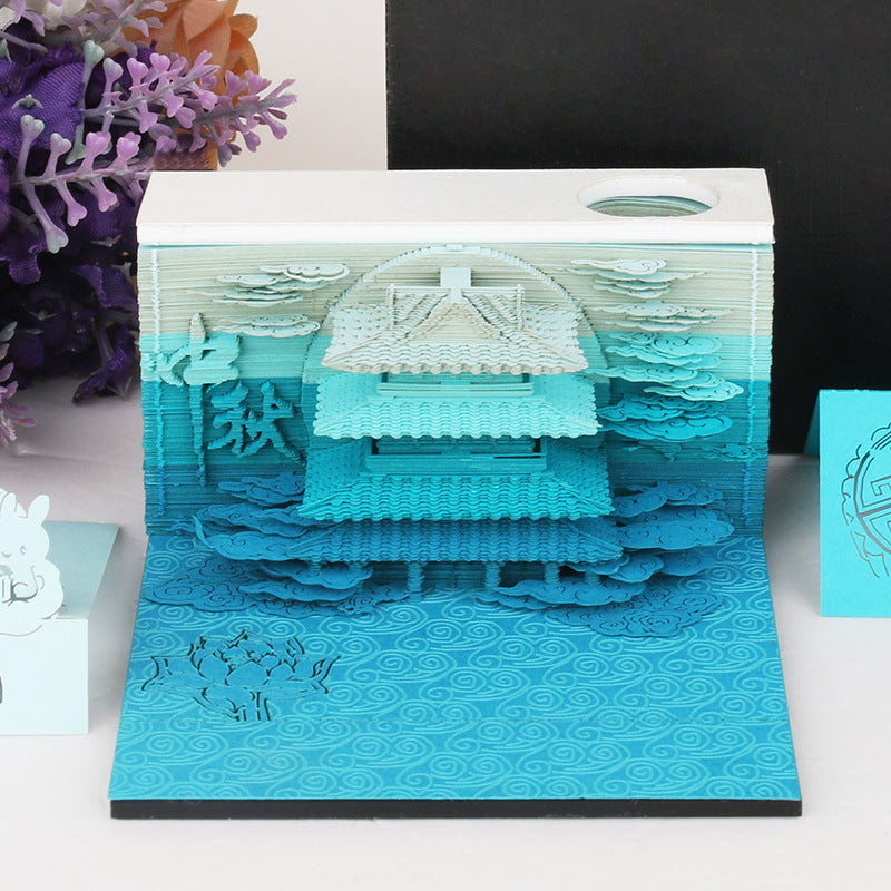 3D Paper Sculpture Sticky Note Desk Display Keepsake