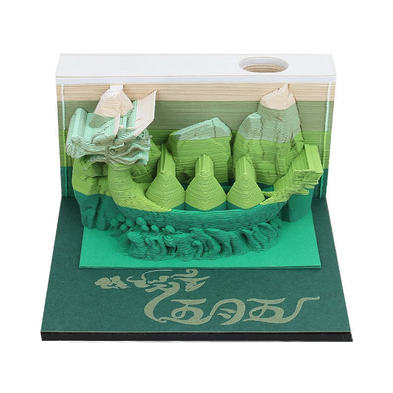 3D Paper Sculpture Sticky Note Desk Display Keepsake