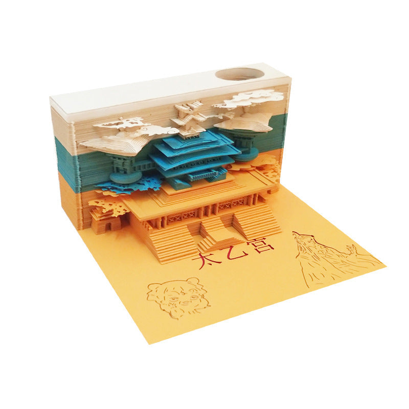 3D Paper Sculpture Sticky Note Desk Display Keepsake