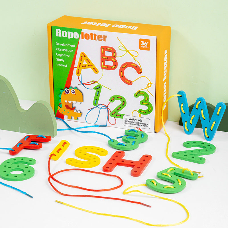 Letter & Number Threading Toy for Fine Motor Learning