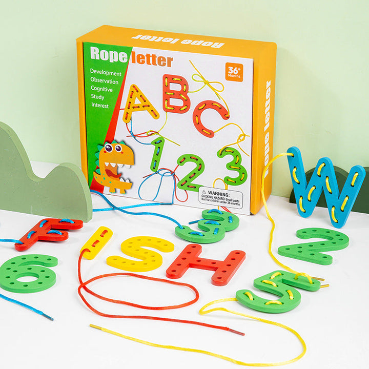 Letter & Number Threading Toy for Fine Motor Learning