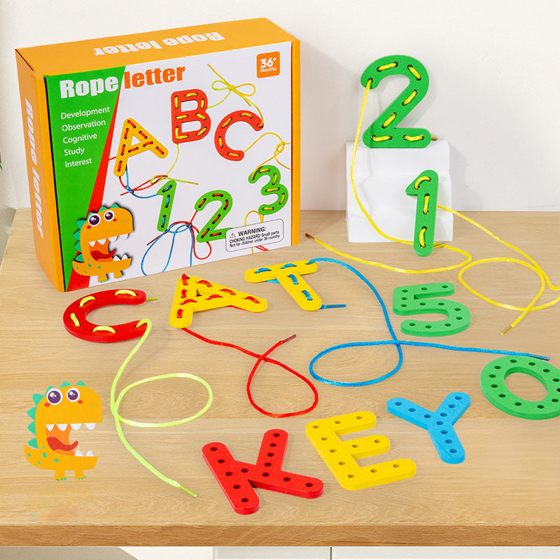 Letter & Number Threading Toy for Fine Motor Learning