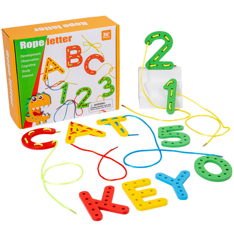 Letter & Number Threading Toy for Fine Motor Learning