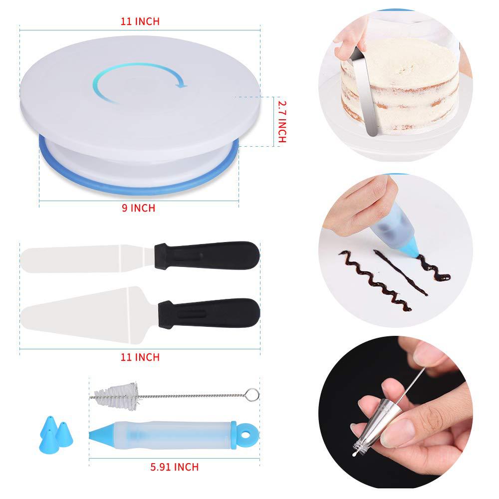 Cake Decorating Kit with Anti-Slip Turntable, 170 Pieces