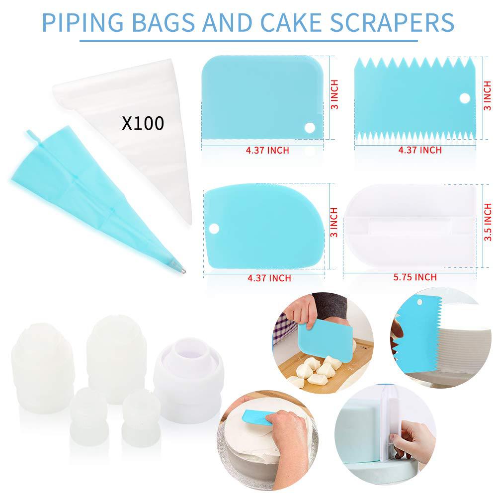 Cake Decorating Kit with Anti-Slip Turntable, 170 Pieces