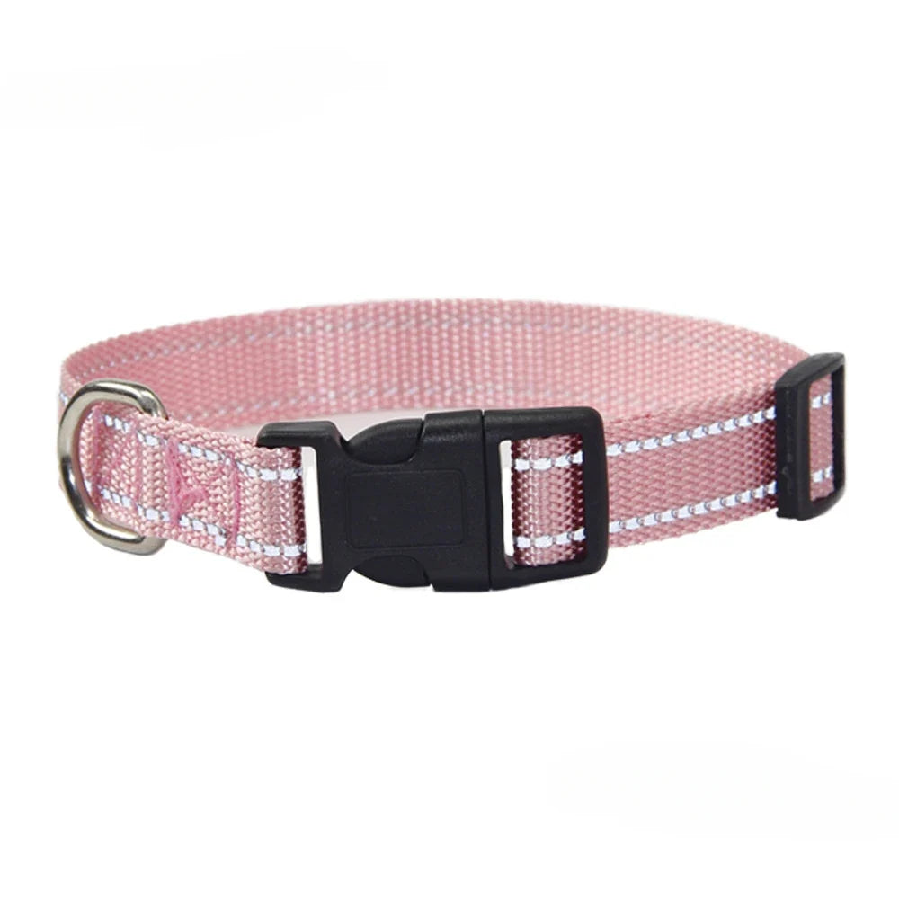 Reflective Nylon Dog Collar and Leash Set for Walks