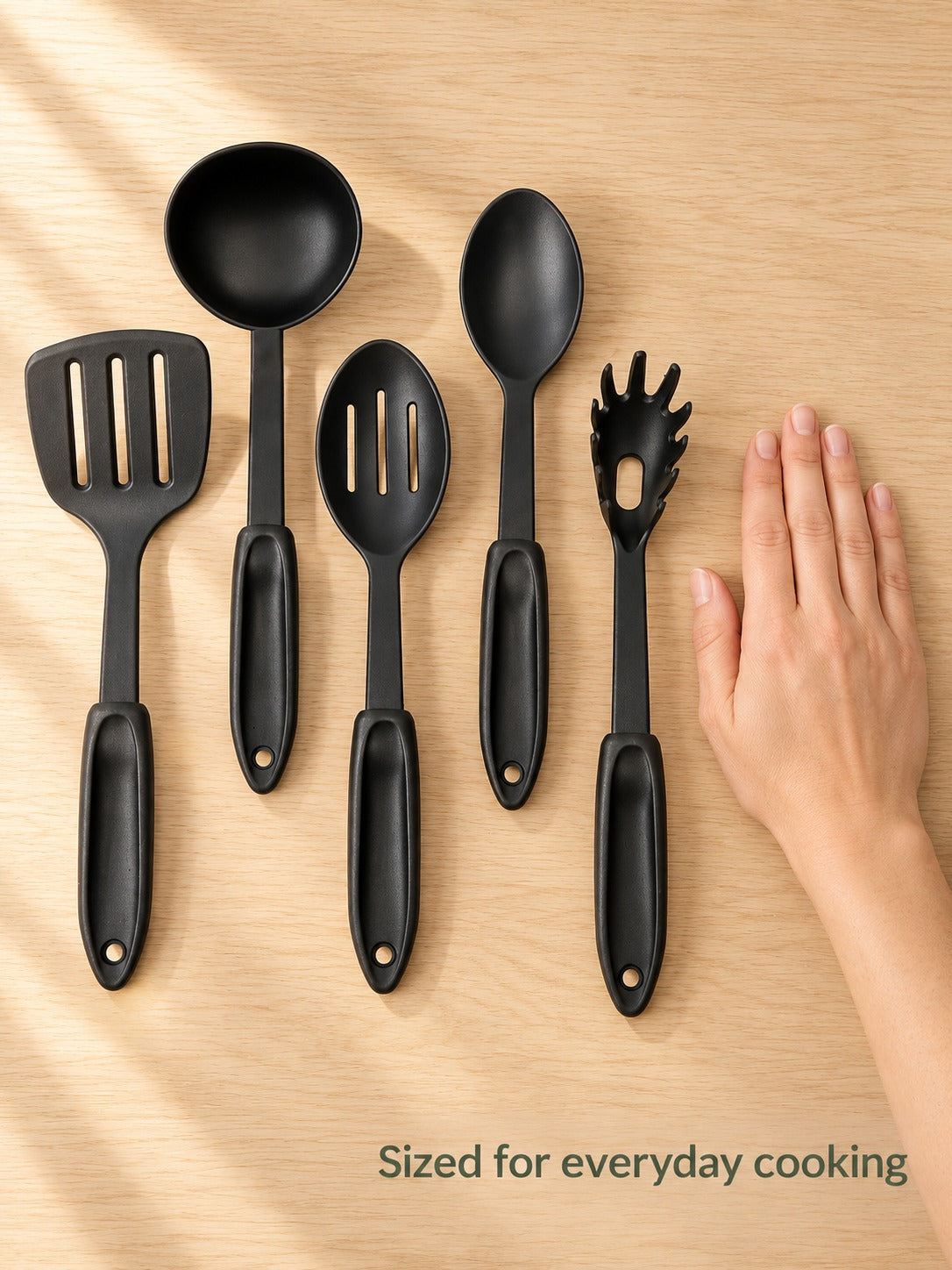Nylon Kitchen Utensil Set, 5-Piece Non-Stick Cooking Tools