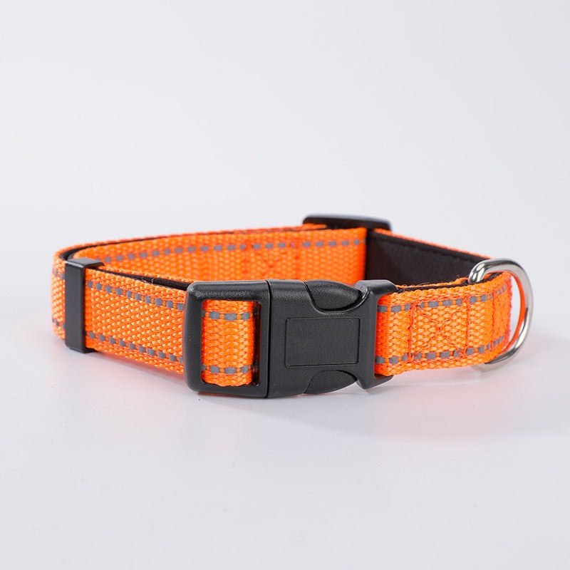 Reflective Nylon Dog Collar for Safer Evening Walks