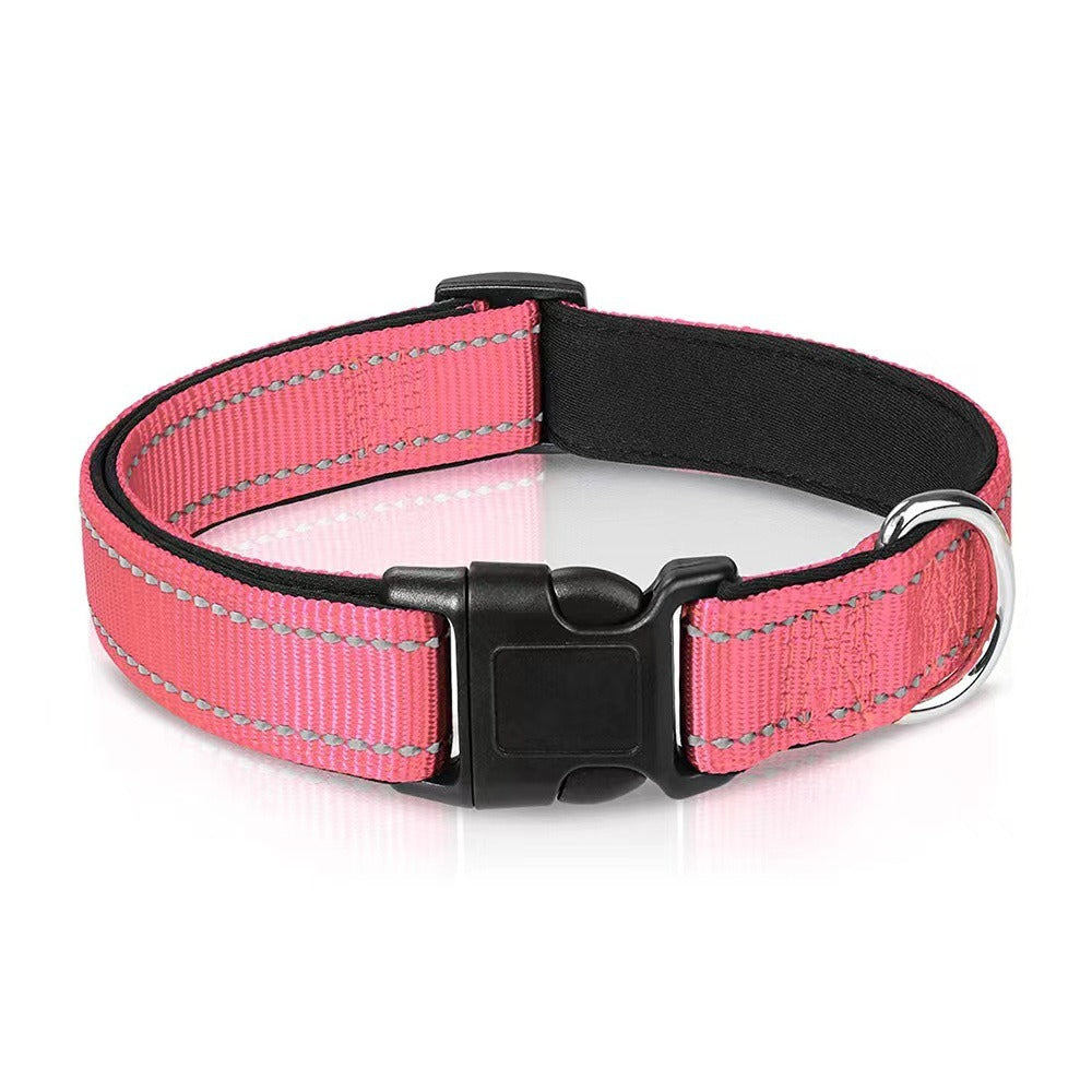 Reflective Nylon Dog Collar for Safer Evening Walks