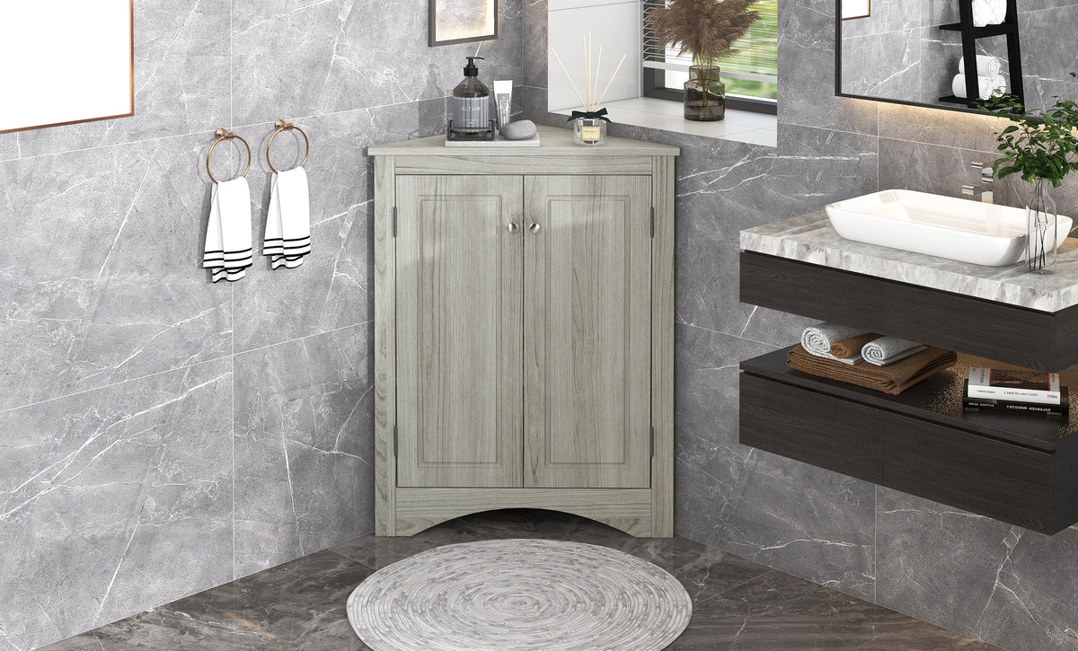 Triangle Bathroom Storage Cabinet with Adjustable Shelves