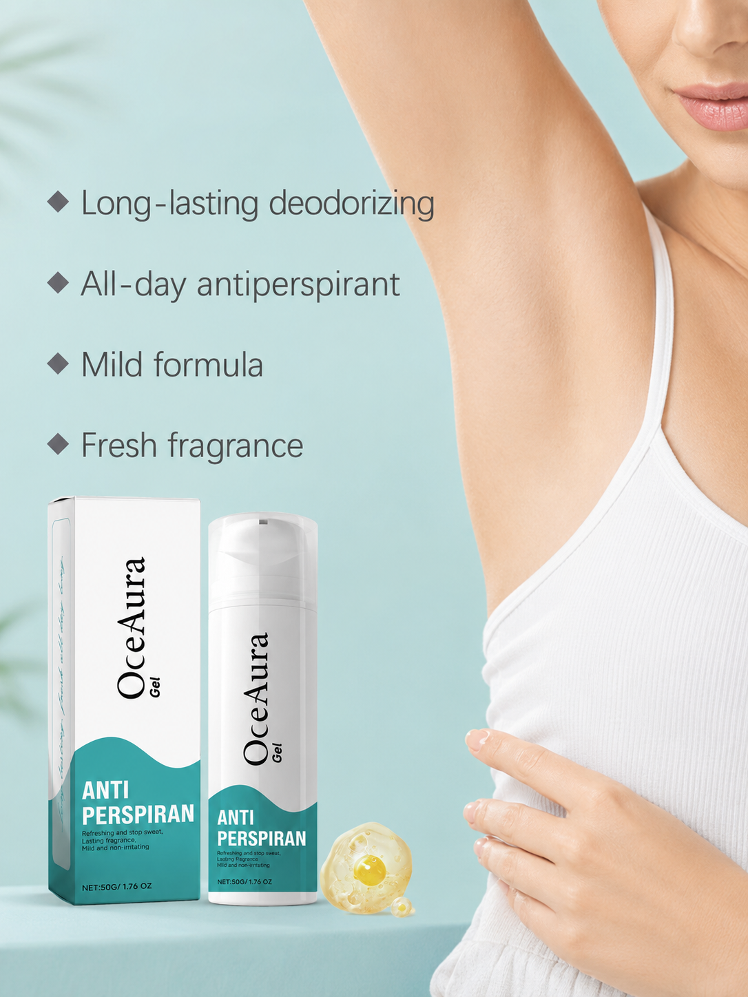 OceAura Antiperspirant Gel — All-Day Fresh Fragrance