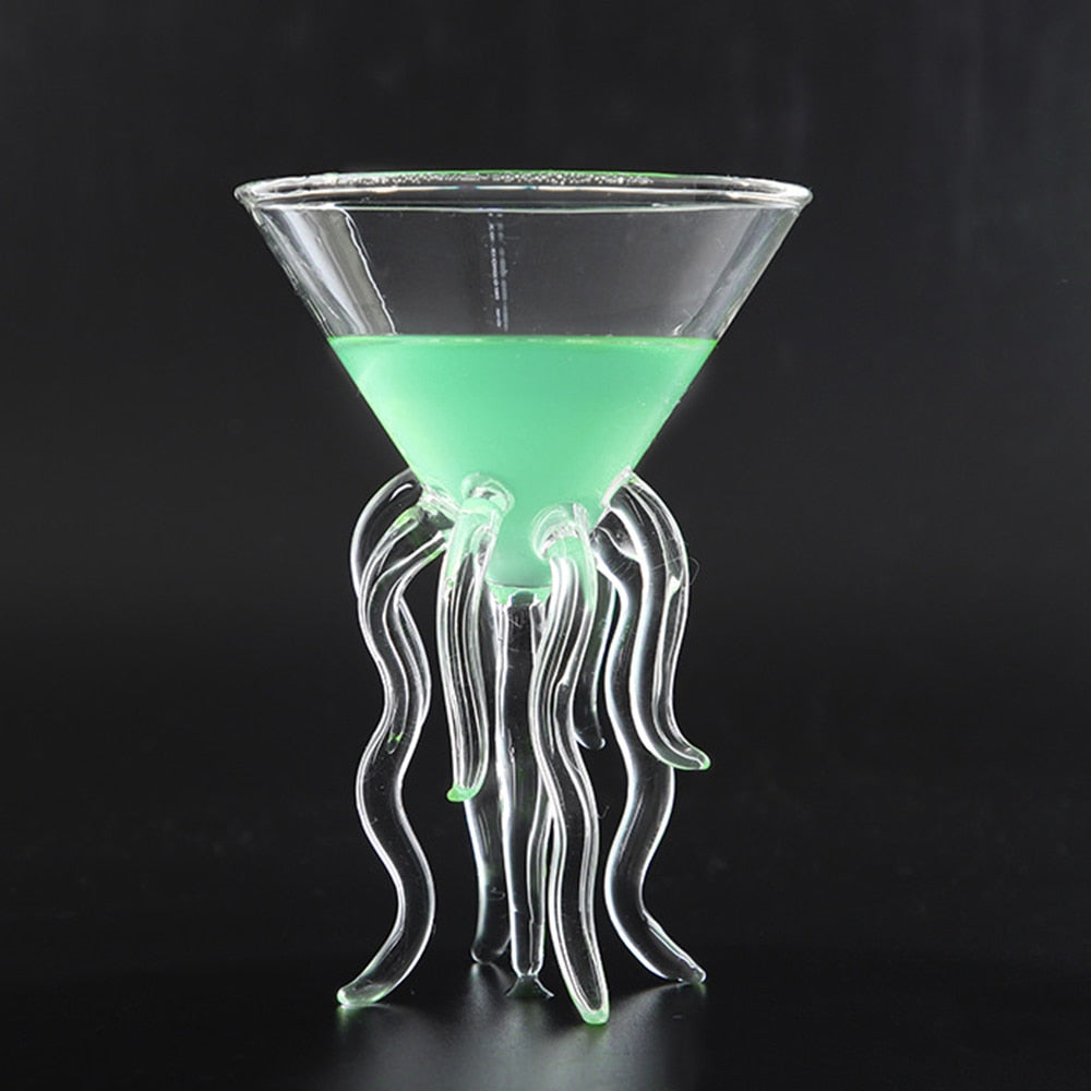 Jellyfish Cocktail Glass with Tentacle Base for Parties