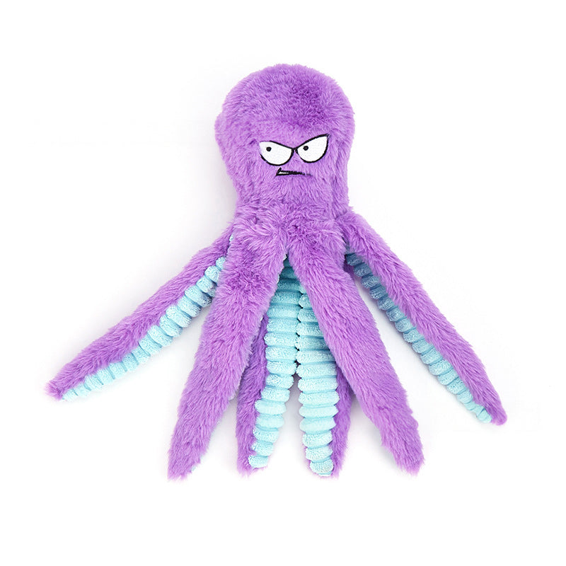 Octopus Plush Dog Toy for Tugging, Chewing & Squeaky Play