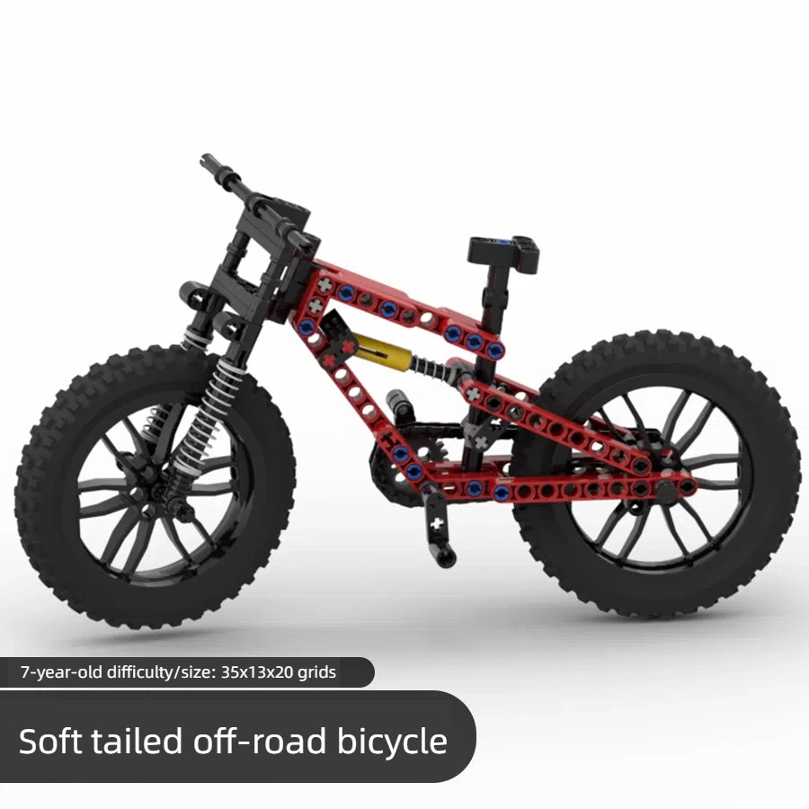 Off-Road Bicycle Building Set With Realistic Suspension