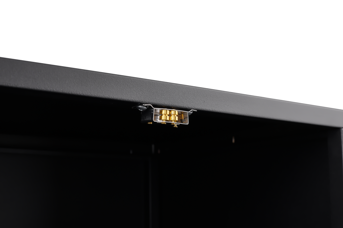 Black Steel Mobile Copier Cabinet with Lockable Drawers