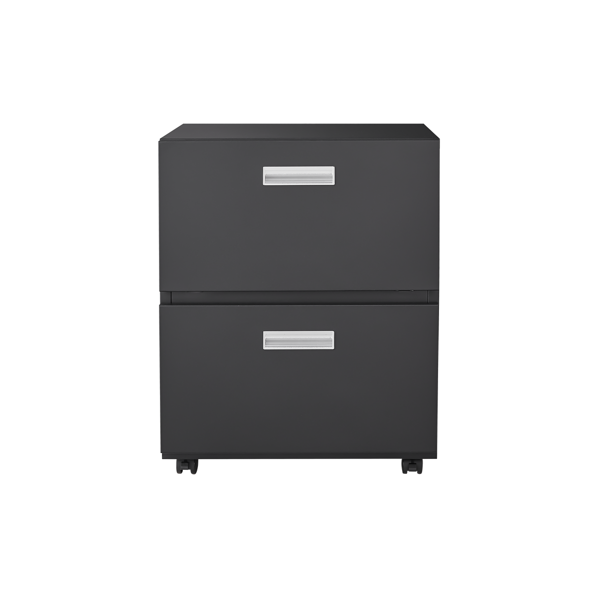 Black Steel Mobile Copier Cabinet with Lockable Drawers