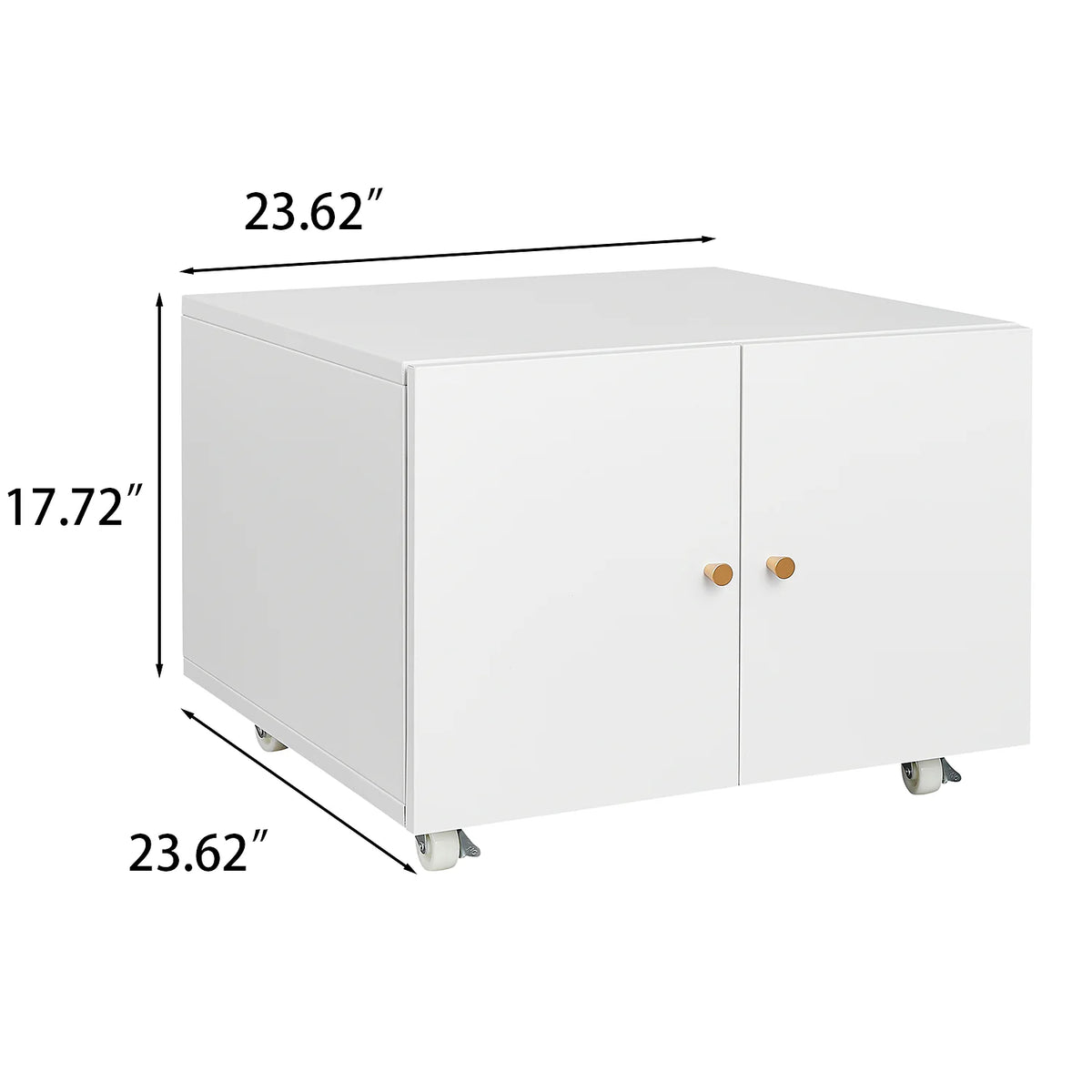 Mobile Printer Stand Cabinet with Doors & Hidden Storage
