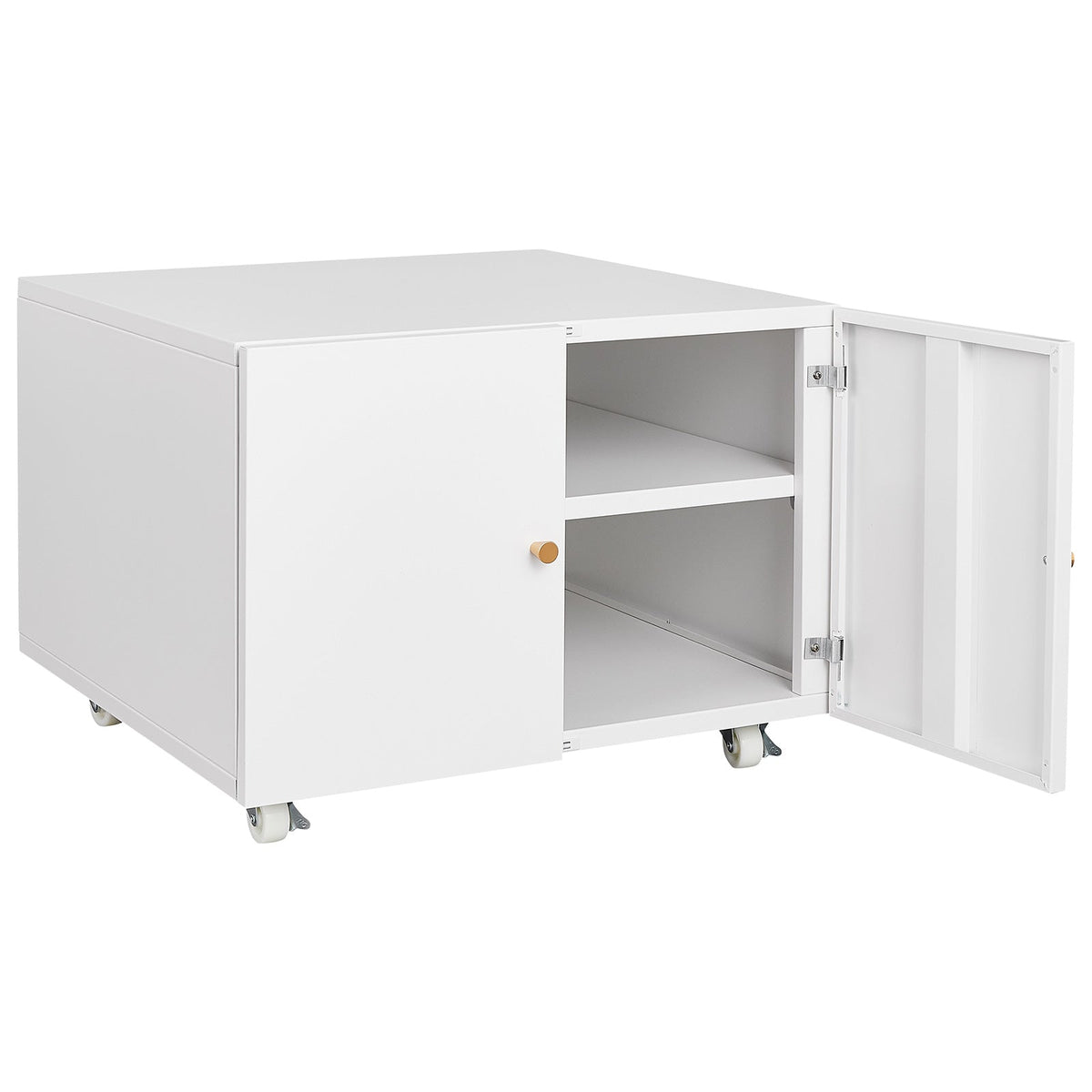 Mobile Printer Stand Cabinet with Doors & Hidden Storage