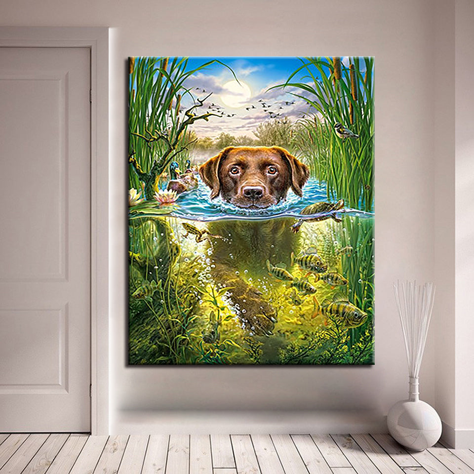 Paint By Numbers Dog Canvas for Relaxing DIY Decor